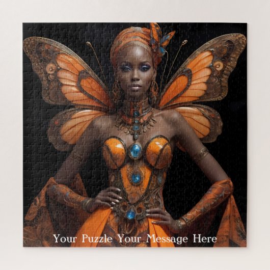 Afrikanische Frau Butterfly Dress Puzzle (Vertikal)