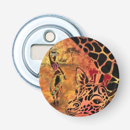 Afrikanische Frau Giraffe Flaschenöffner (Vorderseite)