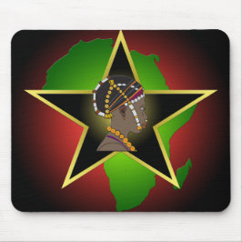 Afrikanische Frau Kontinent & Star Mousepad