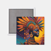 Afrikanische Frau Magnet (Vorderseite/Rückseite)