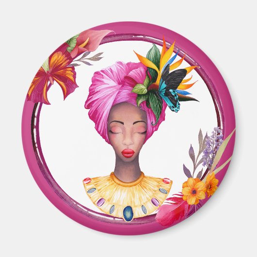 Afrikanische Frau Magnet Blue (Vorne)
