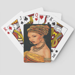 Afrikanische Frau, Marie Leveou, Vintage-Stil Spielkarten