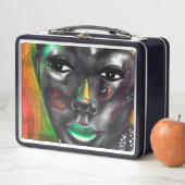 Afrikanische Frau Metall Brotdose (Beispiel)