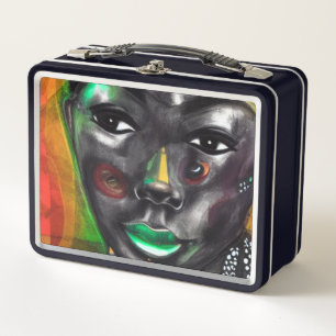 Afrikanische Frau Metall Brotdose