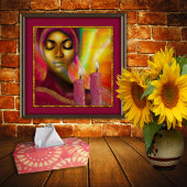 Afrikanische Frau mit Candles Modern Canvas Print Poster
