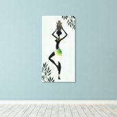 Afrikanische Frau mit Jug Silhouette 2 Canvas Prin Leinwanddruck (Insitu (Holzboden))