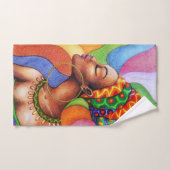 Afrikanische Frau mit traditionellem Wachs Badhandtuch Set (Handtuch)