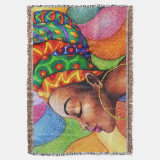 Afrikanische Frau mit traditionellem Wachs Decke (Vorderseite Vertikal)