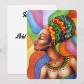 Afrikanische Frau mit traditionellem Wachs Einladung (Vorne/Hinten)