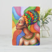 Afrikanische Frau mit traditionellem Wachs Einladung (Stehend Vorderseite)