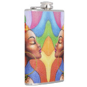 Afrikanische Frau mit traditionellem Wachs Flachmann (Rechts)