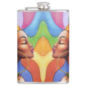 Afrikanische Frau mit traditionellem Wachs Flachmann (Vorderseite)