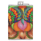 Afrikanische Frau mit traditionellem Wachs Flachmann (Rückseite)