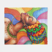 Afrikanische Frau mit traditionellem Wachs Fleecedecke (Vorderseite (Horizontal))