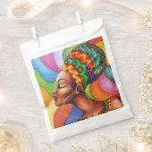 Afrikanische Frau mit traditionellem Wachs Geschenktütchen (Ausgeschnitten)