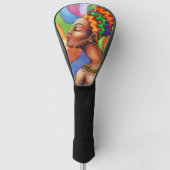 Afrikanische Frau mit traditionellem Wachs Golf Headcover (Vorderseite)