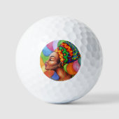 Afrikanische Frau mit traditionellem Wachs Golfball (Vorderseite)