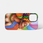 Afrikanische Frau mit traditionellem Wachs iPhone Hülle (Rückseite (Horizontal))