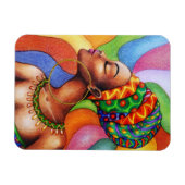 Afrikanische Frau mit traditionellem Wachs Magnet (Horizontal)