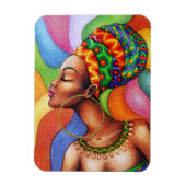 Afrikanische Frau mit traditionellem Wachs Magnet (Vertikal)