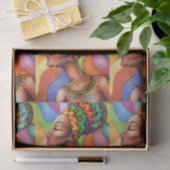 Afrikanische Frau mit traditionellem Wachs Seidenpapier (Geschenk)