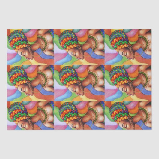 Afrikanische Frau mit traditionellem Wachs Seidenpapier (Vorderseite)