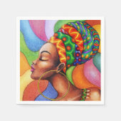 Afrikanische Frau mit traditionellem Wachs Serviette (Vorderseite)