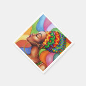 Afrikanische Frau mit traditionellem Wachs Serviette (Ecke)