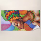 Afrikanische Frau mit traditionellem Wachs Strandtuch (Vorderseite)