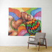 Afrikanische Frau mit traditionellem Wachs Wandteppich (Beispiel (Horizontal))