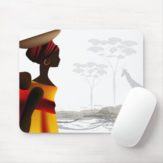 afrikanische Frau Mousepad (Mit Mouse)