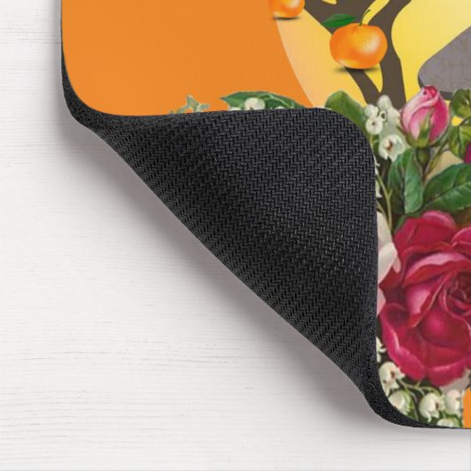 Afrikanische Frau Orange Blumenmouse Pad! Mousepad (Ecke)