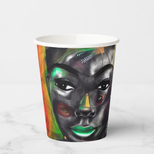 Afrikanische Frau Pappbecher (Links)