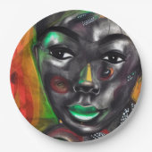 Afrikanische Frau Pappteller (Vorderseite)
