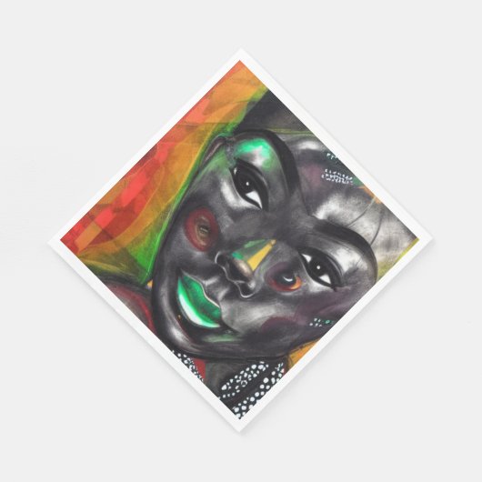 Afrikanische Frau Serviette (Ecke)