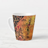 Afrikanische Frau und Giraffe Latte-Tasse Milchtasse (Linke Ecke)