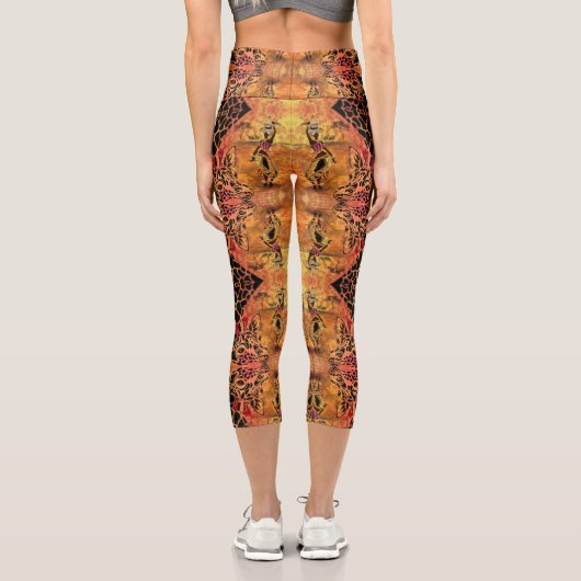 Afrikanische Frau und Giraffe Leggings (Rückseite)