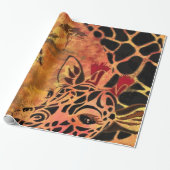 Afrikanische Frau und Giraffenpapier Geschenkpapier (Ungerollt)