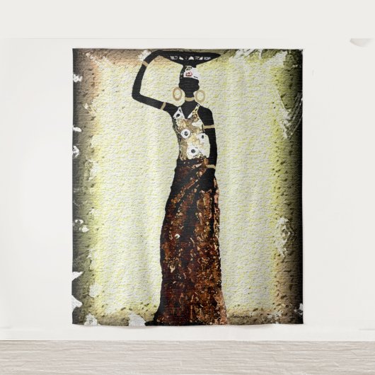 Afrikanische Frau Wandteppich (Vorderseite)