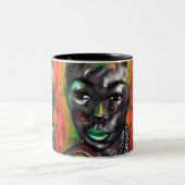 Afrikanische Frau Zweifarbige Tasse (Mittel)