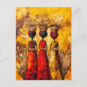 Afrikanische Frauen ernten Grain Postkarte