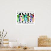 Afrikanische Frauen Farbstiftdesign Poster (Küche)
