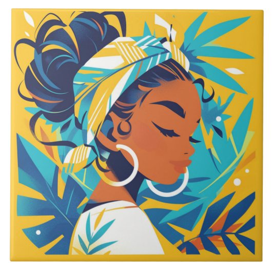Afrikanische Frauen Fliese (Vorderseite)