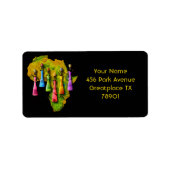 Afrikanische Frauen in farbenfrohen Kleider auf de Adressaufkleber (Vorne)