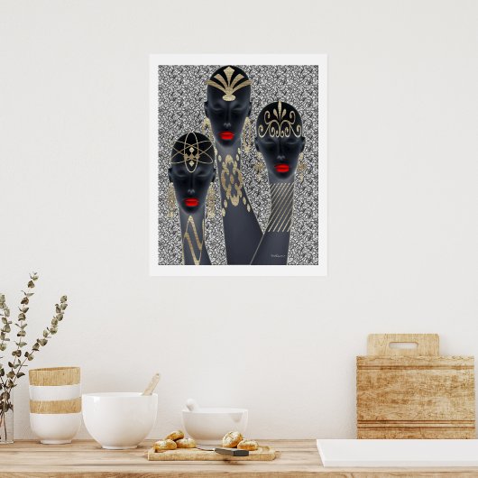 Afrikanische Frauen in Gold Poster (Küche)