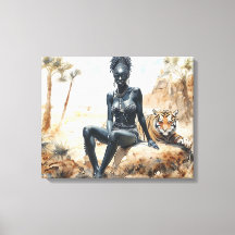 Afrikanische Frauen Landschaft gepflasterte Canvas