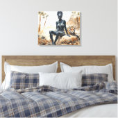 Afrikanische Frauen Landschaft gepflasterte Canvas Leinwanddruck (Insitu (Schlafzimmer))