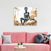 Afrikanische Frauen Landschaft gepflasterte Canvas Leinwanddruck (Insitu (Wohnzimmer))