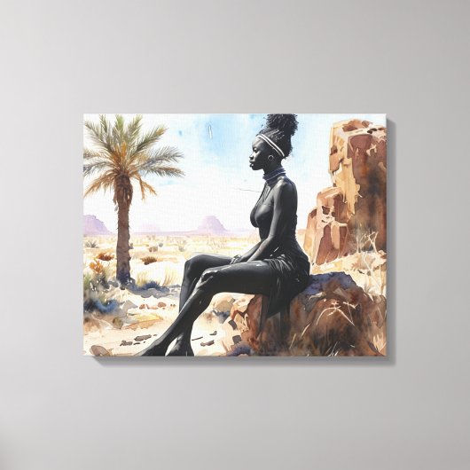 Afrikanische Frauen Landschaft gepflasterte Canvas Leinwanddruck (Vorderseite)