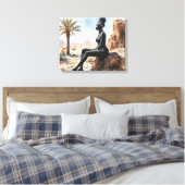 Afrikanische Frauen Landschaft gepflasterte Canvas Leinwanddruck (Insitu (Schlafzimmer))